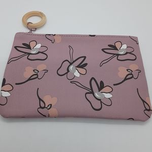 New ipsy Light Purple Floral Zipper Makeup Bag